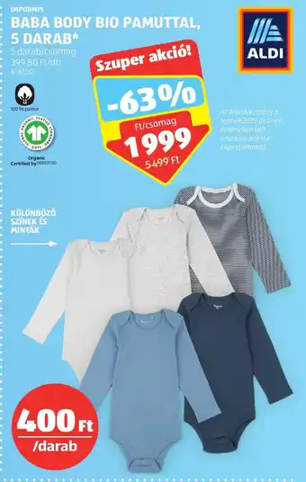 ALDI IMPIDIMPI BABA BODY BIO PAMUTTAL 5 db ajánlat