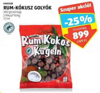 ALDI CHOCEUR RUM-KÓKUSZ GOLYÓK 300 g ajánlat