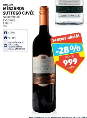 ALDI SZEKSZÁRD MÉSZÁROS SUTTOGÓ CUVÉE 0,75 l ajánlat