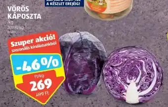 ALDI VÖRÖS KÁPOSZTA 1 kg ajánlat