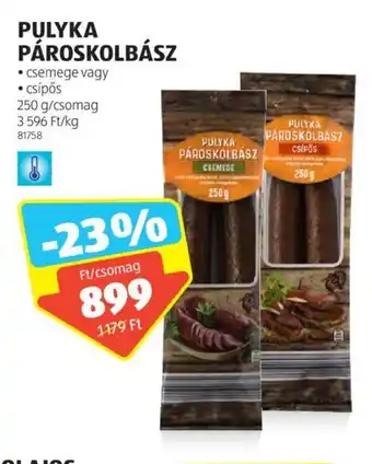 ALDI PULYKA PÁROSKOLBÁSZ 250 g ajánlat