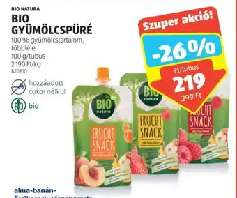 ALDI BIO NATURA BIO GYÜMÖLCSPÜRÉ 100 g ajánlat
