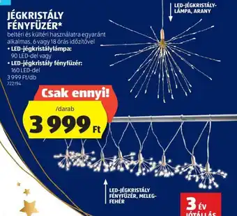 JÉGKRISTÁLY FÉNYFÜZÉR 1 db