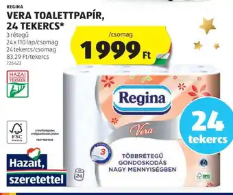 ALDI REGINA VERA TOALETTPAPÍR, 24 tekercs ajánlat