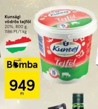 Tesco Kunsági vödrös tejföl 800g ajánlat