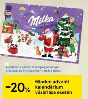Tesco Milka adventi kalendárium ajánlat
