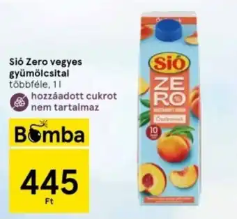 Tesco Sió Zero vegyes gyümölcsital 1l ajánlat