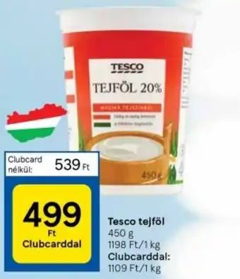 Tesco Tesco tejföl 450 g ajánlat