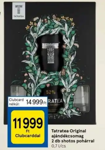 Tesco Tatratea Original ajándékcsomag 2 db shotos pohárral 0,7l ajánlat