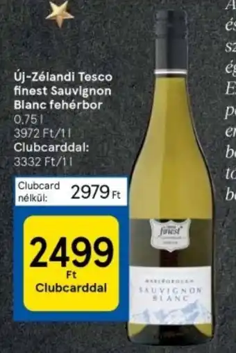 Tesco Új Zélandi Tesco finest Sauvignon Blanc fehérbor 0.75l ajánlat