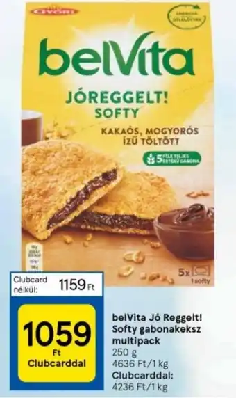 Tesco belVita Jó Reggelt Softy gabonakeksz multipack 250g ajánlat