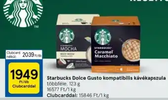 Tesco Starbucks Dolce Gusto kompatibilis kávékapszula 123g ajánlat