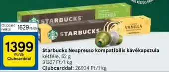 Tesco Starbucks Nespresso kompatibilis kávékapszula 52g ajánlat