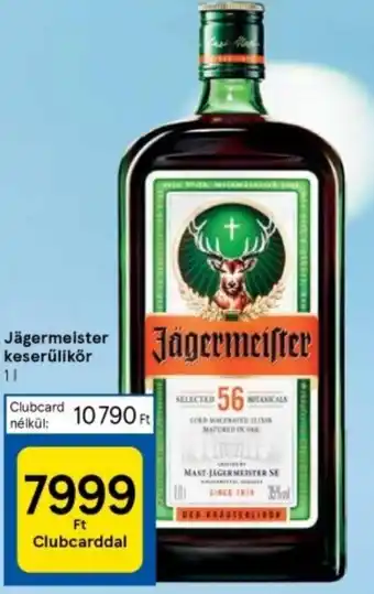 Tesco Jägermeister keserűlikőr 1l ajánlat