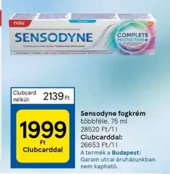Tesco Sensodyne fogkrém 75 ml ajánlat