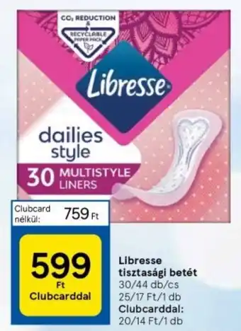 Tesco Libresse tisztasági betét ajánlat