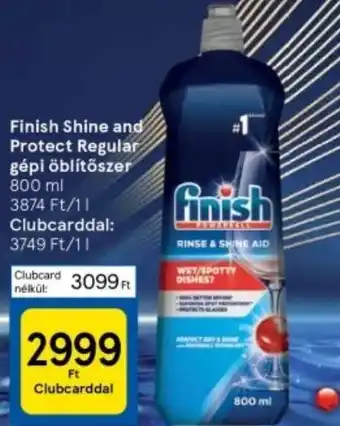 Tesco Finish Shine and Protect Regular gépi öblítőszer 800 ml ajánlat