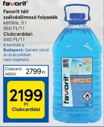 Tesco Favorit téli szélvédőmosó folyadék 5l ajánlat
