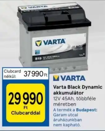 Tesco Varta Black Dynamic akkumulátor ajánlat