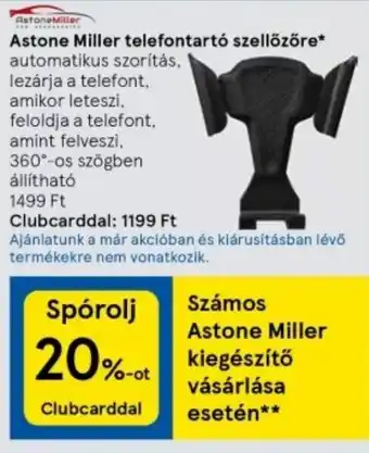 Tesco Astone Miller telefontartó szellőzőre ajánlat