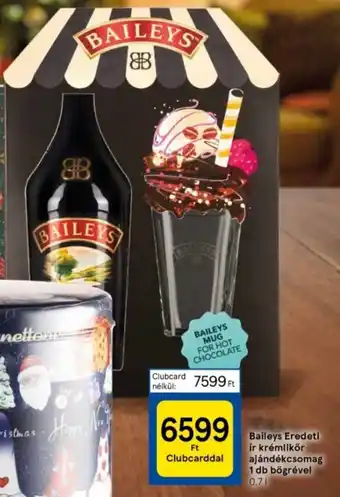 Tesco Baileys Eredeti ír krémlikőr ajándékcsomag 0.7l ajánlat