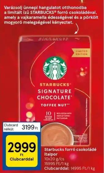Tesco Starbucks forró csokoládé italpor 10x20g ajánlat