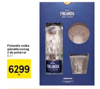 Tesco Finlandia vodka ajándékcsomag 2 db pohárral 0,7l ajánlat