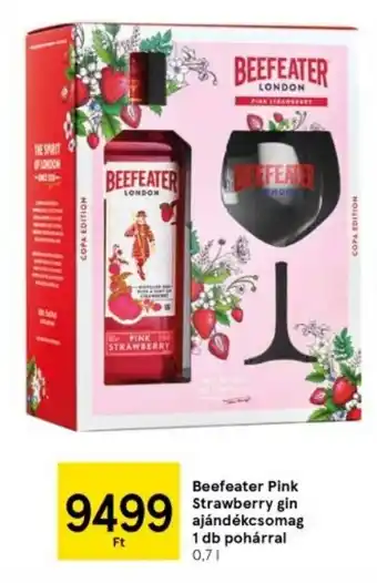 Tesco Beefeater Pink Strawberry gin ajándékcsomag 1 db pohárral 0,7l ajánlat