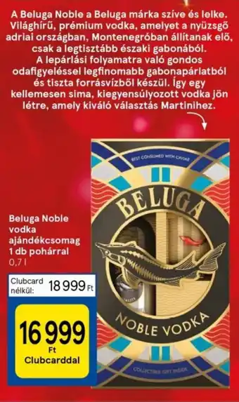 Tesco Beluga Noble vodka ajándékcsomag 0,7l ajánlat