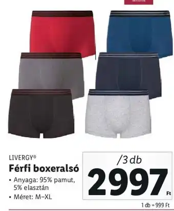 LIVERGY Férfi boxeralsó 3 db