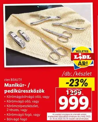 Lidl cien BEAUTY Manikűr- / pedikűreszközök 1 db ajánlat
