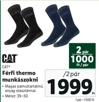 Lidl CAT Férfi thermo munkászokni 2 pár ajánlat