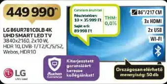 Auchan LG 86UR781COLB 4K UHD SMART LED TV 1 db ajánlat