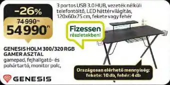 Auchan GENESIS HOLM 300/320 RGB GAMER ASZTAL 1 db ajánlat