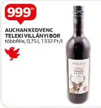 Auchan AUCHANKEDVENC TELEKI VILLÁNYI BOR 0,75 l ajánlat