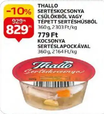 Auchan THALLO SERTÉSKOCSONYA CSÜLÖKBŐL stb. 360 g ajánlat