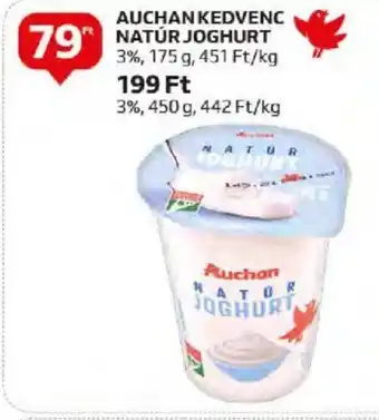 Auchan AUCHAN KEDVENC NATÚR JOGHURT 175 g ajánlat