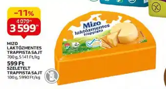 Auchan MIZO LAKTÓZMENTES TRAPPISTA SAJT 700 g ajánlat