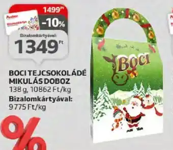Auchan BOCI TEJCSOKOLÁDÉ MIKULÁS DOBOZ 138 g ajánlat