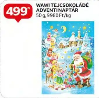 Auchan WAWI TEJCSOKOLÁDÉ ADVENTINAPTÁR 50 g ajánlat