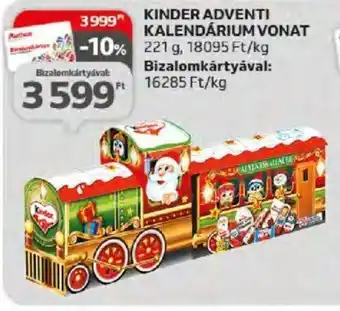 Auchan KINDER ADVENTI KALENDÁRIUM VONAT 221 g ajánlat