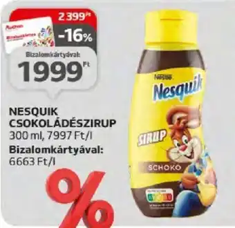 Auchan NESQUIK CSOKOLÁDÉSZIRUP 300 ml ajánlat