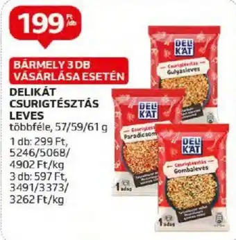 Auchan DELIKÁT CSURIGTÉSZTÁS LEVES 57 - 61 g ajánlat