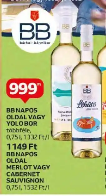 Auchan BB NAPOS OLDAL VAGY YOLO BOR 0,75 l ajánlat