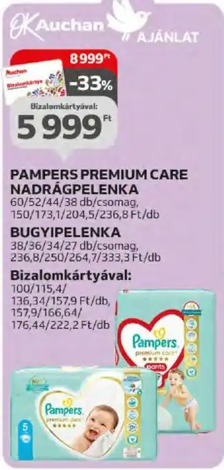 Auchan PAMPERS PREMIUM CARE NADRÁGPELENKA ajánlat