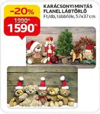 Auchan KARÁCSONYI MINTÁS FLANEL LÁBTÖRLŐ ajánlat