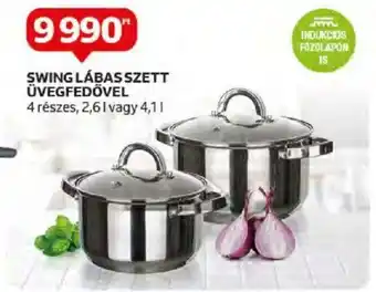Auchan SWING LÁBAS SZETT ÜVEGFEDÖVEL ajánlat