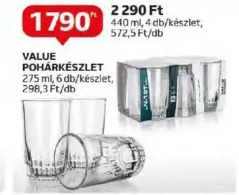 Auchan VALUE POHÁRKÉSZLET 275 ml ajánlat