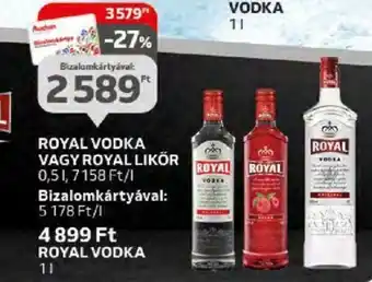 Auchan ROYAL VODKA VAGY ROYAL LIKÖR 0,5l ajánlat