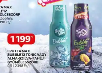 FRUTTA MAX BUBBLE12 TONIC VAGY ALMA SZILVA FAHÉJ GYÜMÖLCSSZÖRP 0,5l